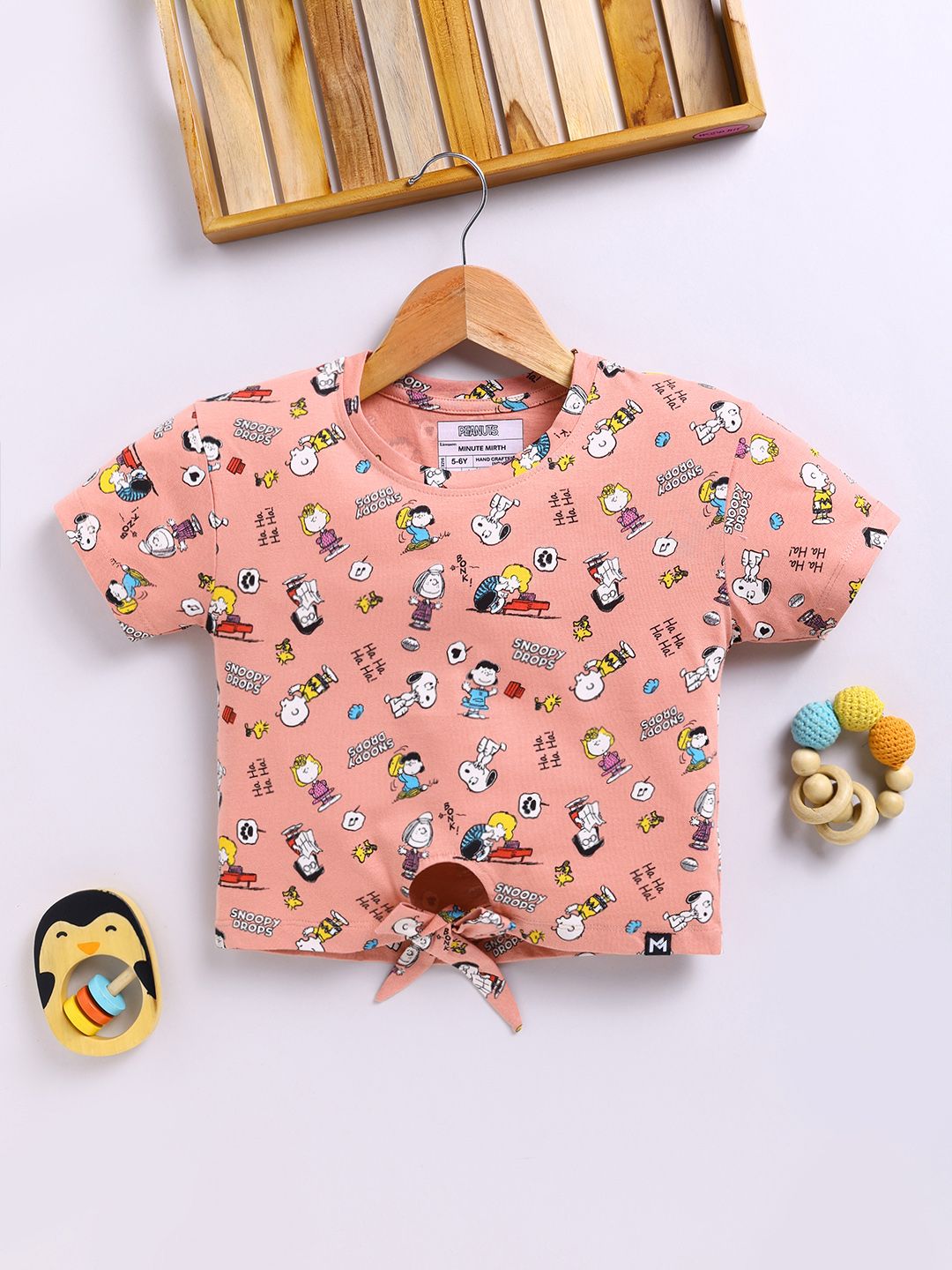 YK X Minute Mirth Girls Printed Waist Tie-Ups Cotton Crop Top-picture-31