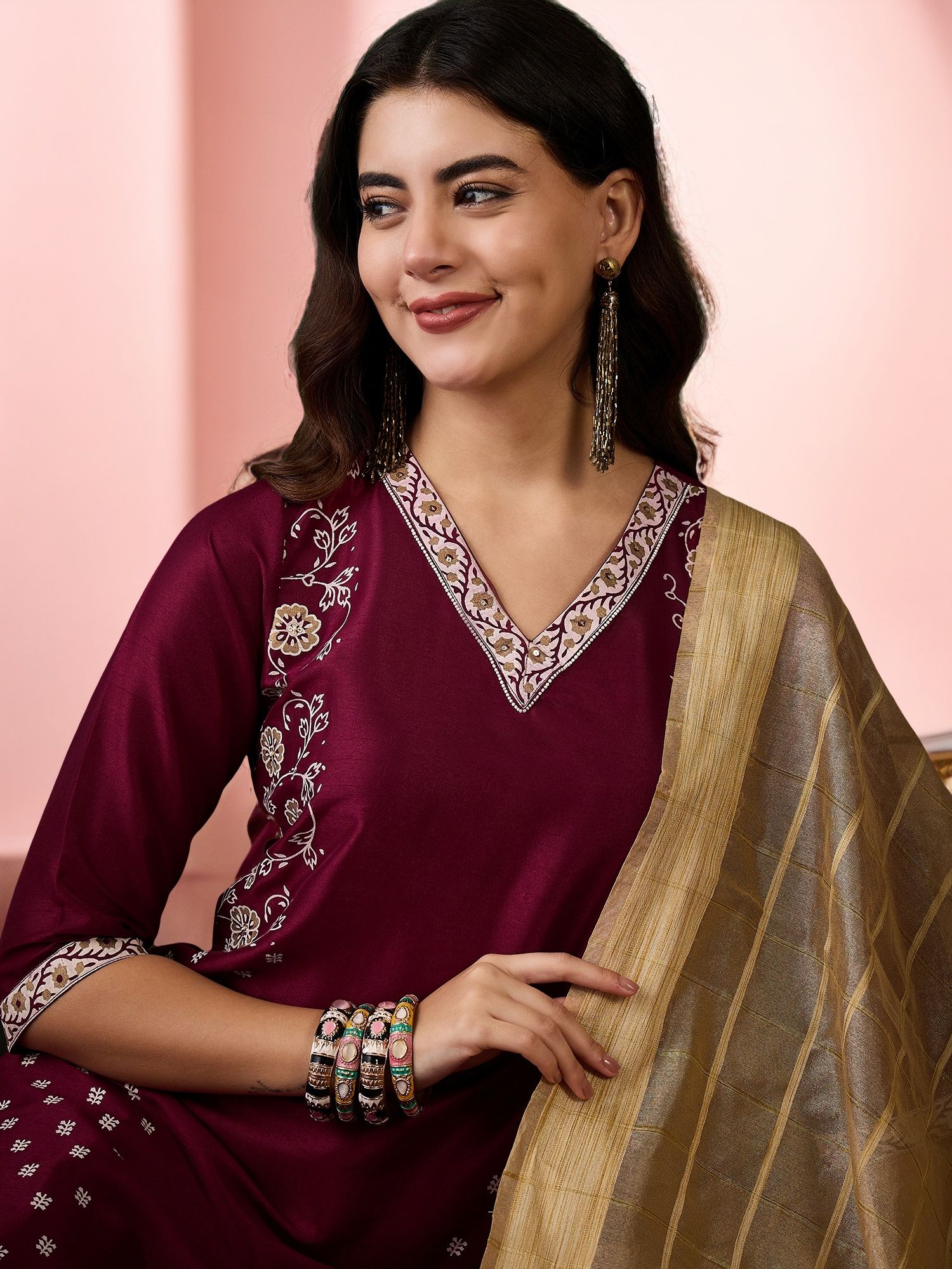 Sangria Printed Kurta Pant With Dupatta-picture-53