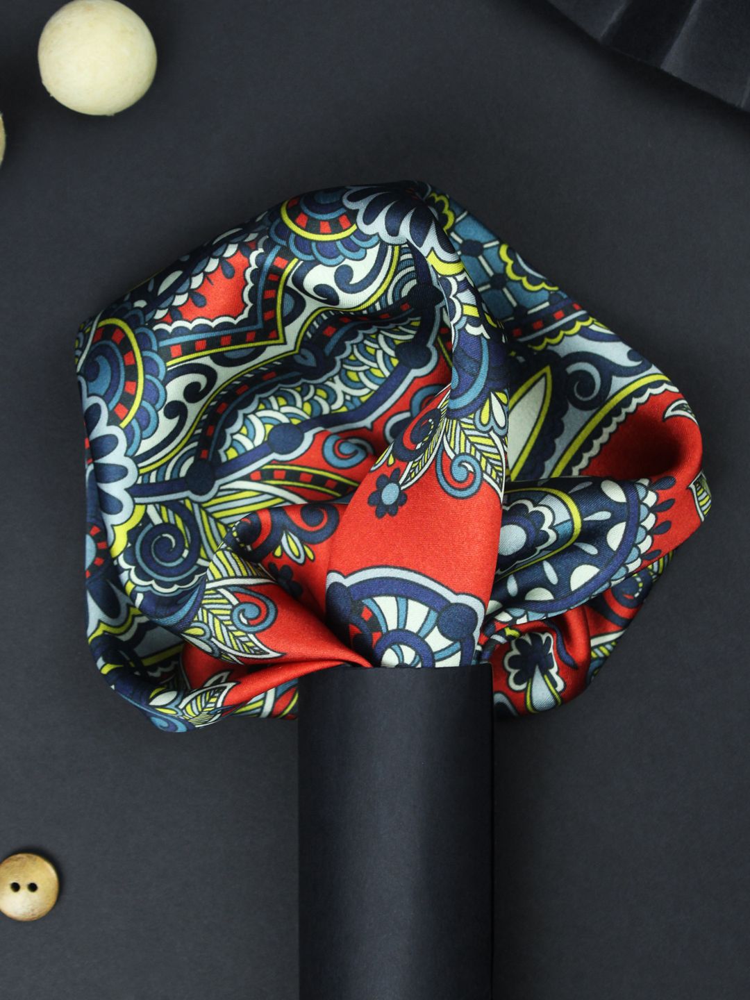 House of Pataudi Printed Silk Pocket Squares-image-10