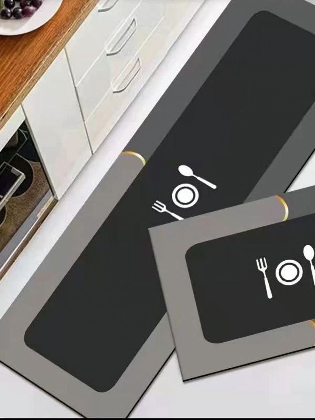 FAVRIA Black Waterproof Kitchen Mats-picture-31