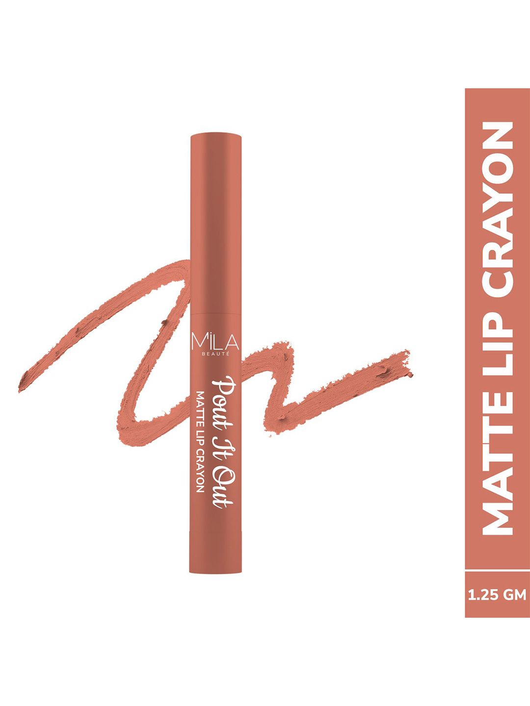 MILA BEAUTE Pout It Out Matte Lip Crayon Lipstick -1.25 g Jasmine 102-picture-22