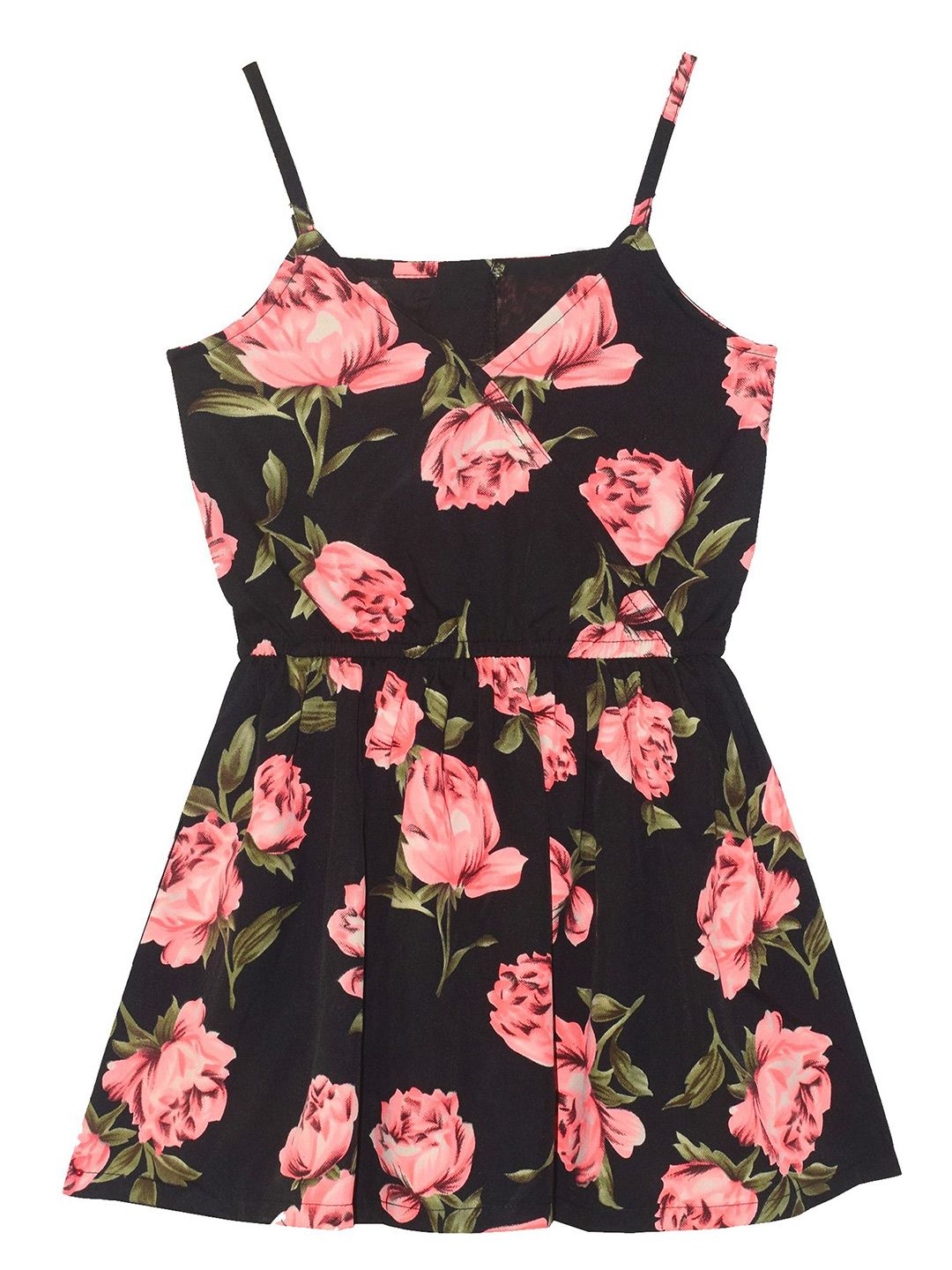 SILK SPARROW Floral Print Crepe Fit & Flare Dress-picture-29