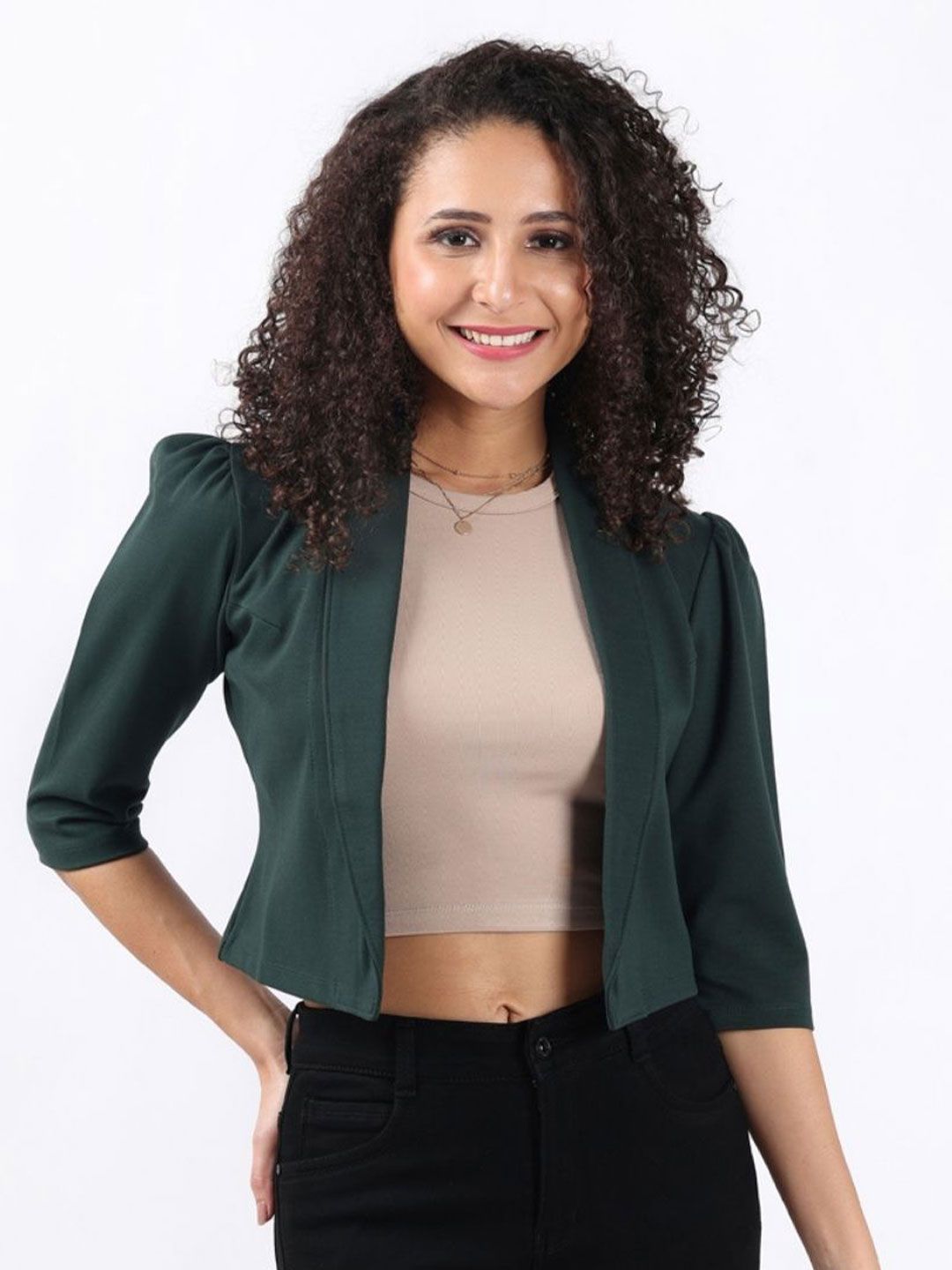 Bonnaty Women Crop Lapel Shrug-picture-57