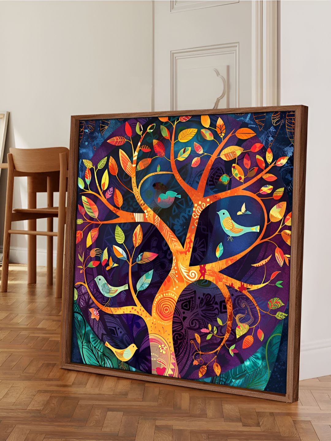 Myntra Elegant Homes Yellow & Blue 1 Piece Canvas Abstract Wall Paintings-picture-21