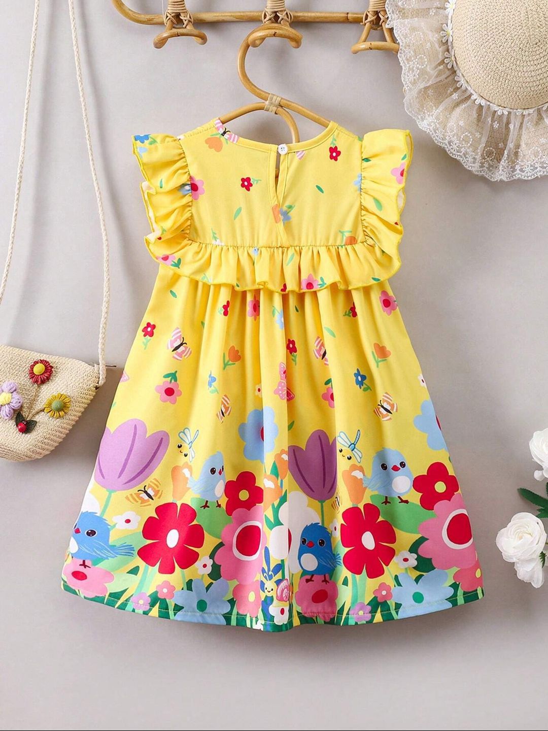 BAESD Floral Print Flutter Sleeve Fit & Flare Dress-picture-38