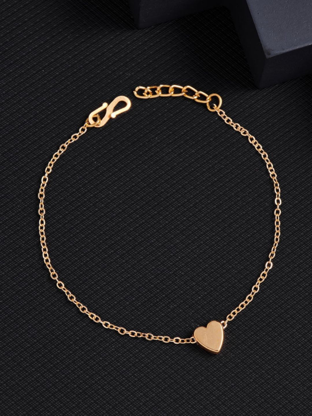 DressBerry Stainless Steel 18K Gold-Plated Link Heart Shaped Bracelet-picture-29