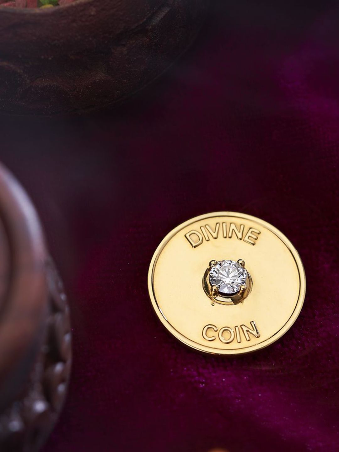 Divine Solitaires 0.10ct Diamond Studded 22kt Gold Coin 1gm | EF Color | VVS Clarity-image-13