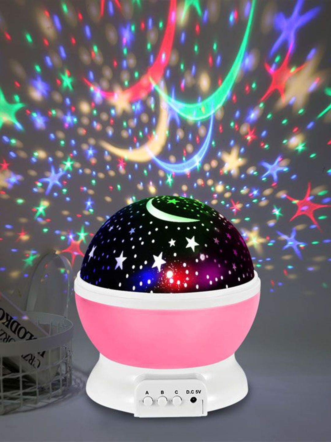 ADKD Pink 360 Degree Moon Night Light Lamp-image-10