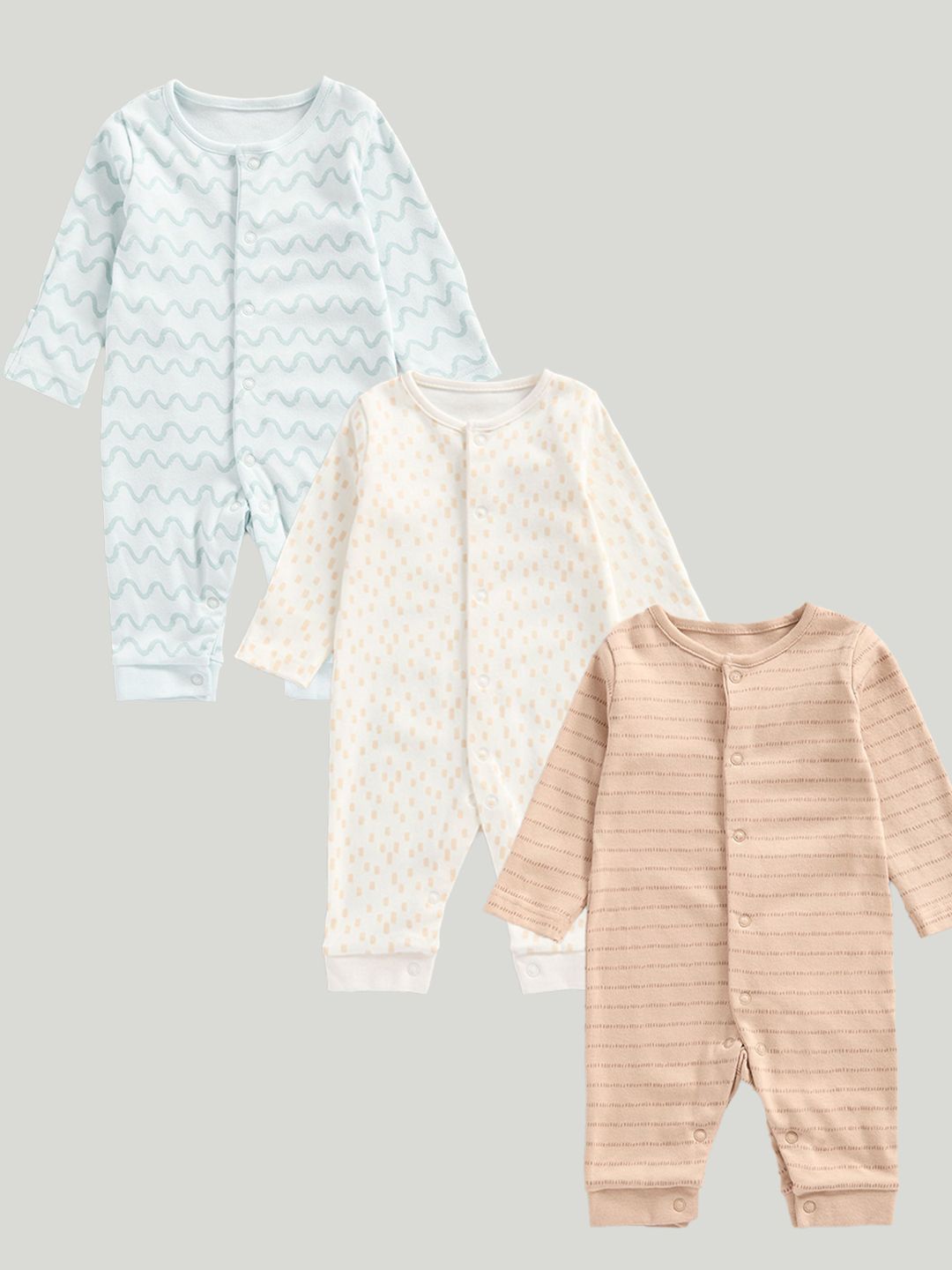 mothercare Boys Pack of 3 Printed Sleepsuit-picture-29