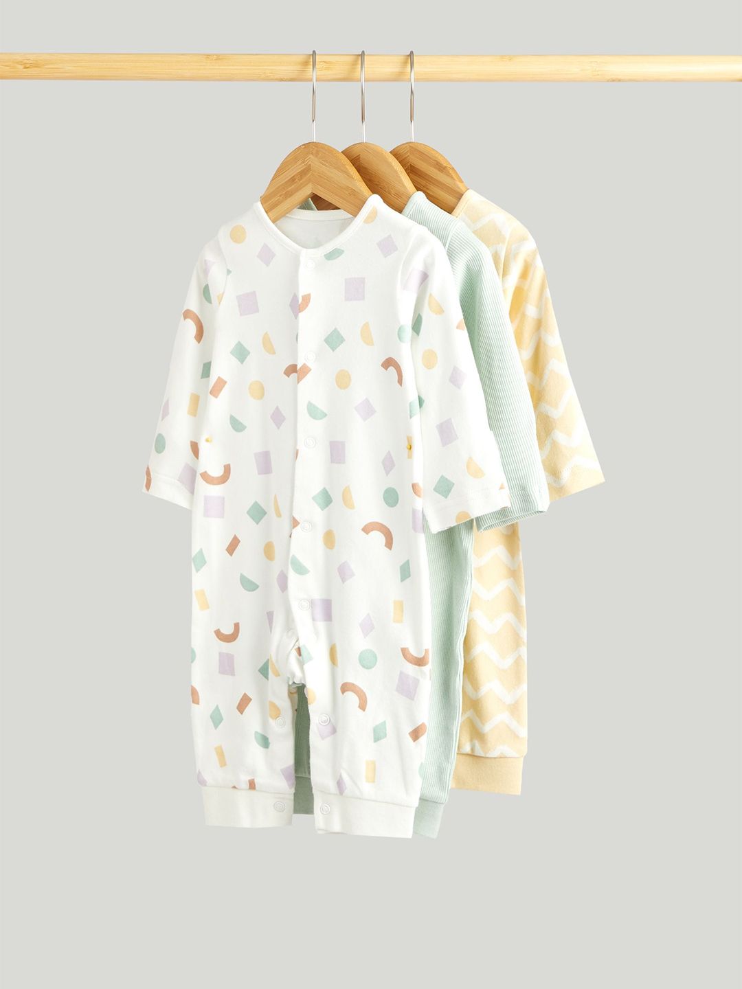 mothercare Unisex Kids Pack of 3 Printed Sleepsuit-picture-10