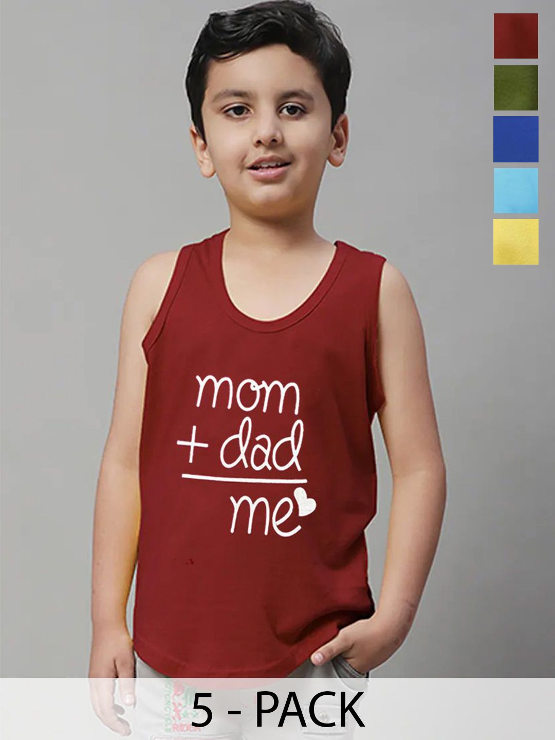 Mega stylePack Of 3 Kids Vests TEXT_PRINT-P3_04-0-3M
