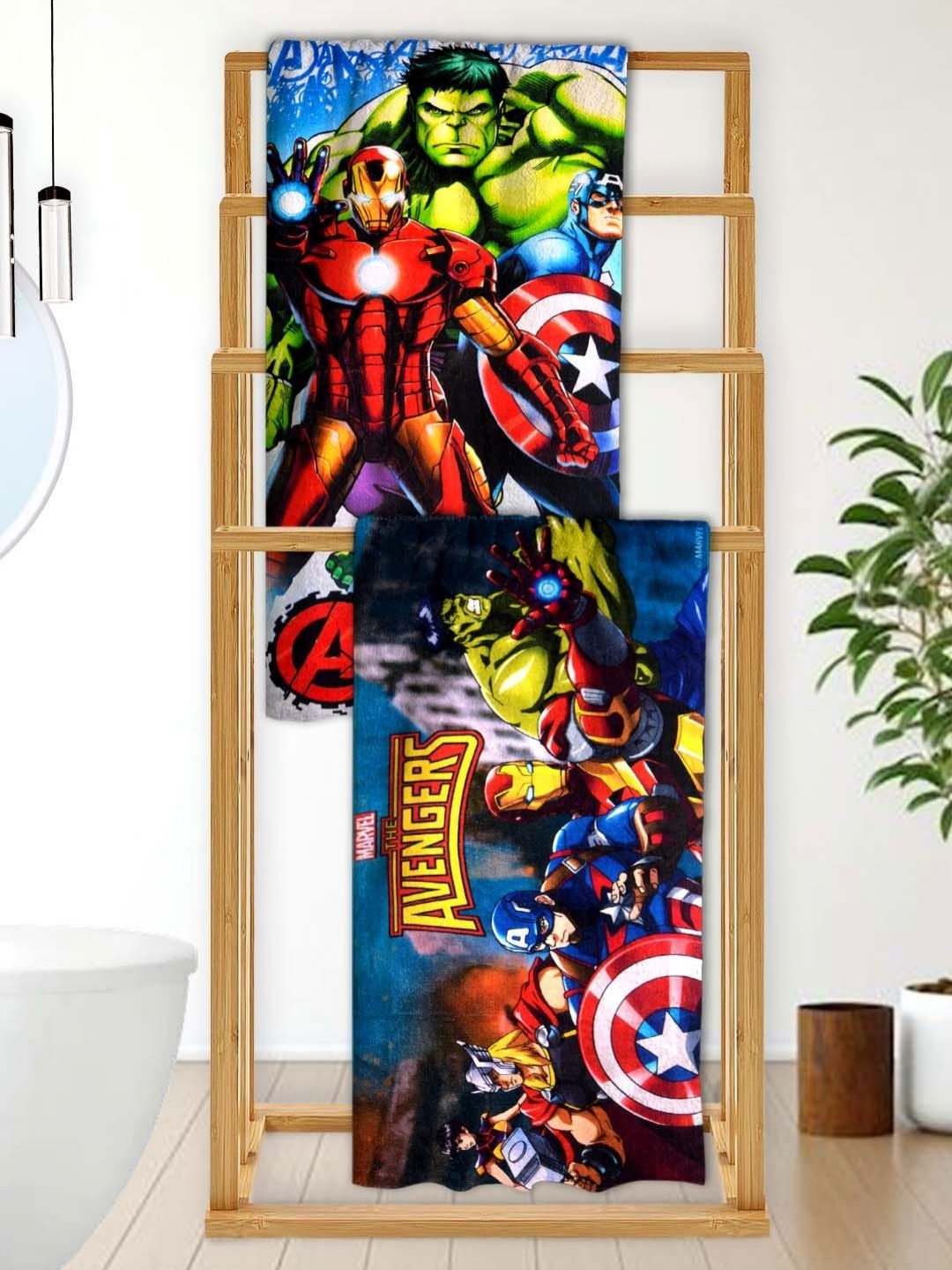 Athom Living Multicoloured & Multicoloured 2 Printed Cotton 350 GSM Bath Towel-picture-23