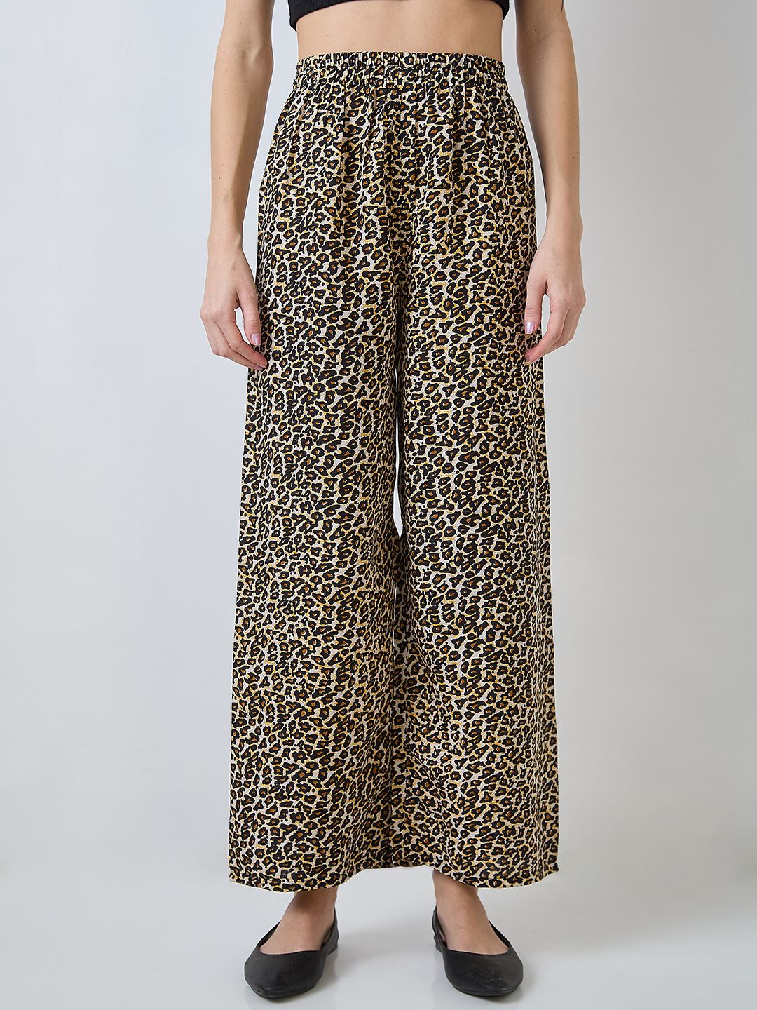 SZN Women Trousers Animal Printed Wide-Leg Palazzo-picture-54