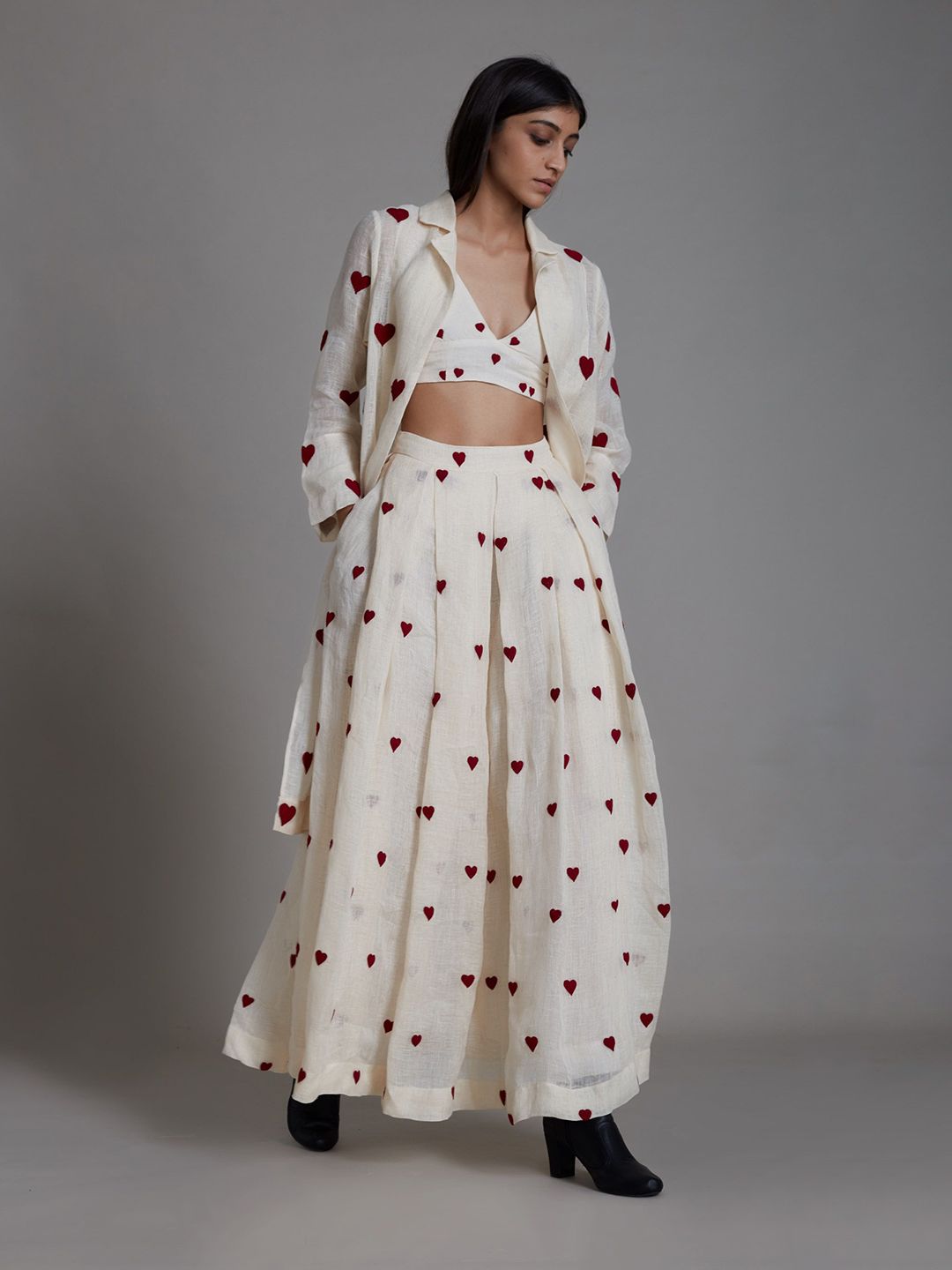MATI Quirky Printed Linen Lehenga Choli-image-18