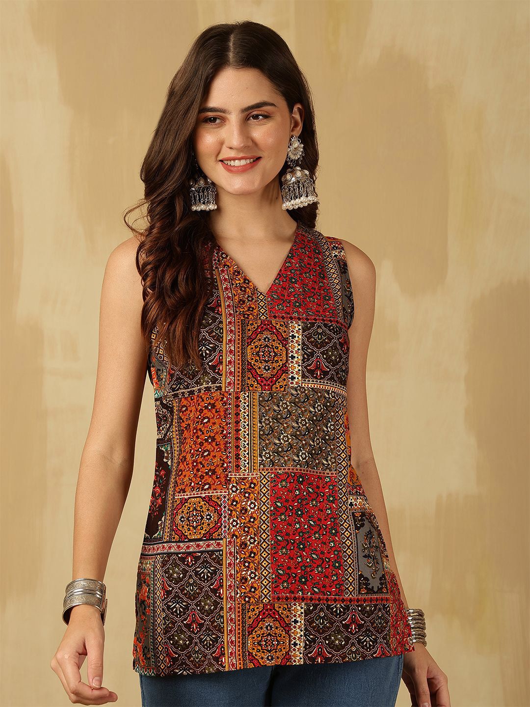 Anouk Rustic Floral Print Top