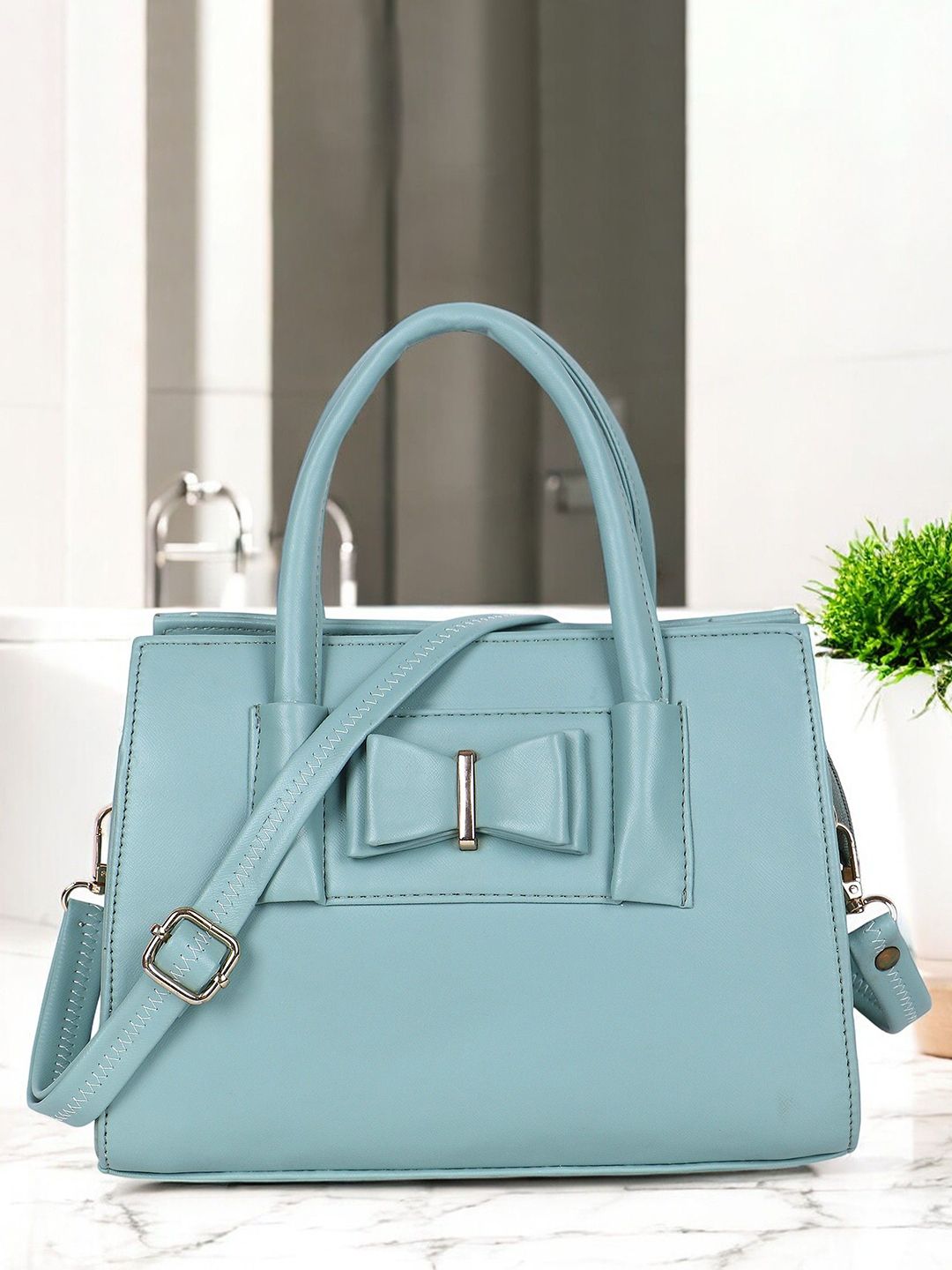 LADY QUINTON PU Structured Handheld Bag with Bow Detail-picture-14
