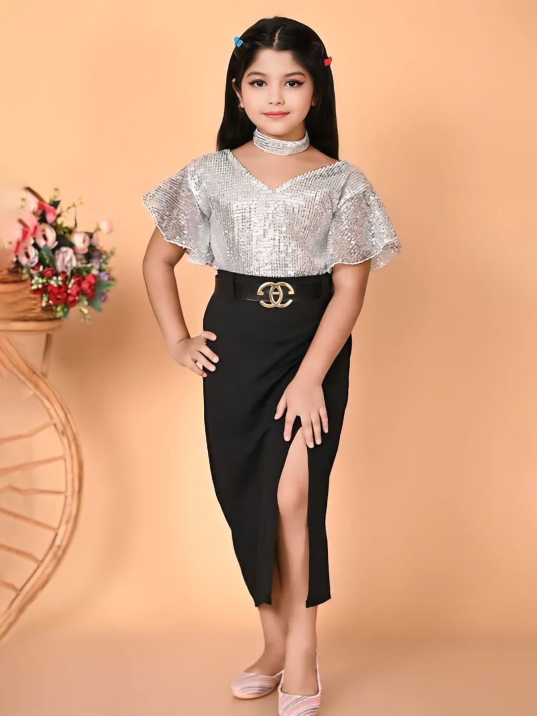 SK DRESSES Cape Sleeve Net Sheath Midi Dress-picture-53