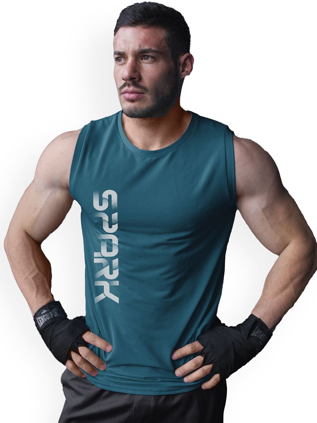 3Colors Printed Dri-FIT Sleeveless Activewear Gym Vest VEST-CCUT-SPARK-AF BLUE_M-picture-51