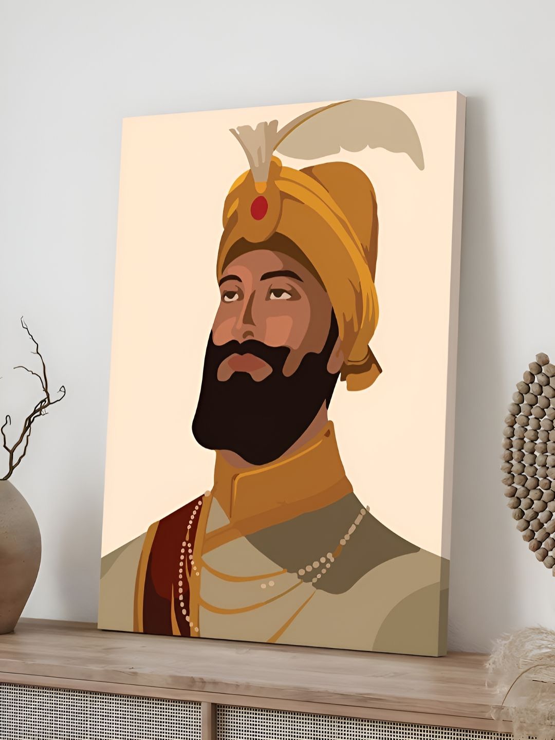 Myntra Elegant Homes Gold-Toned & Red 1 Piece Canvas Religious Wall Paintings-picture-16