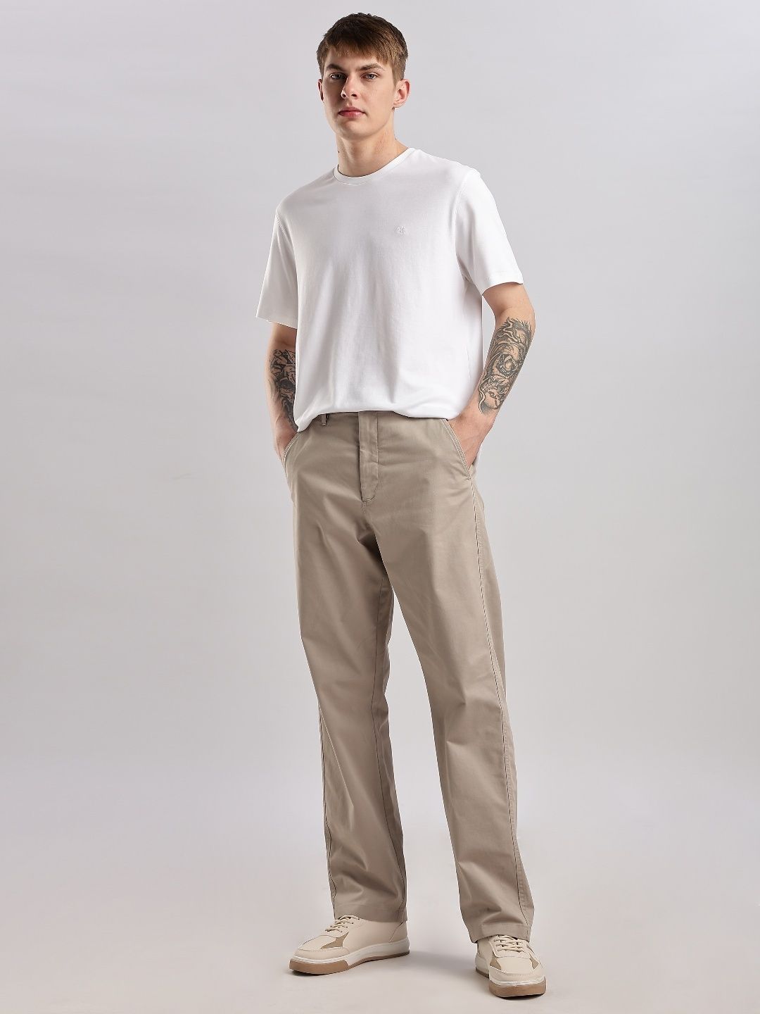 Calvin Klein Jeans Men Relaxed Straight Leg Straight Fit Chinos Trousers-picture-24