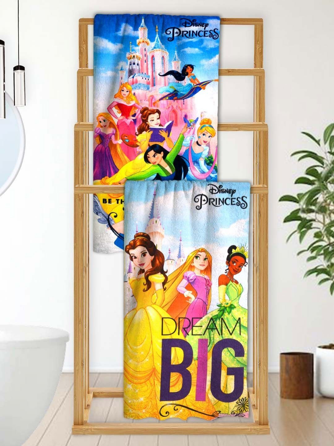 Athom Living Yellow & Blue 2 Printed Cotton 350 GSM Bath Towel-picture-17