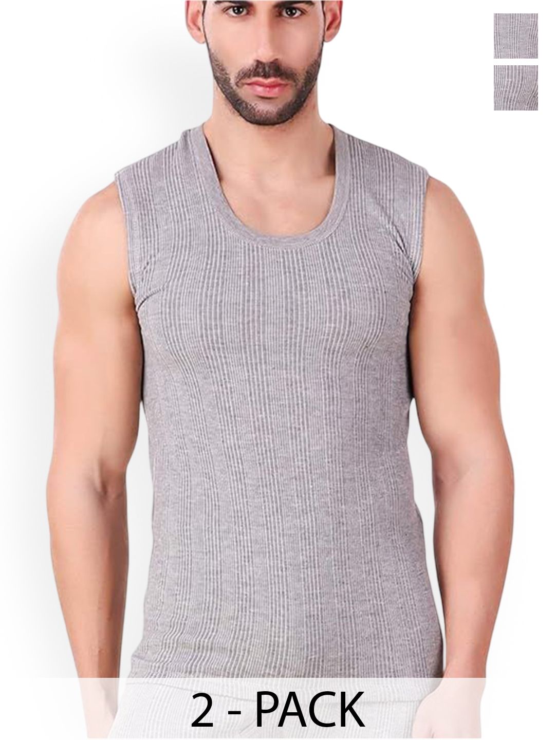 HAP Pack Of 2 Ribbed Round Neck Sleeveless Thermal Tops-picture-54