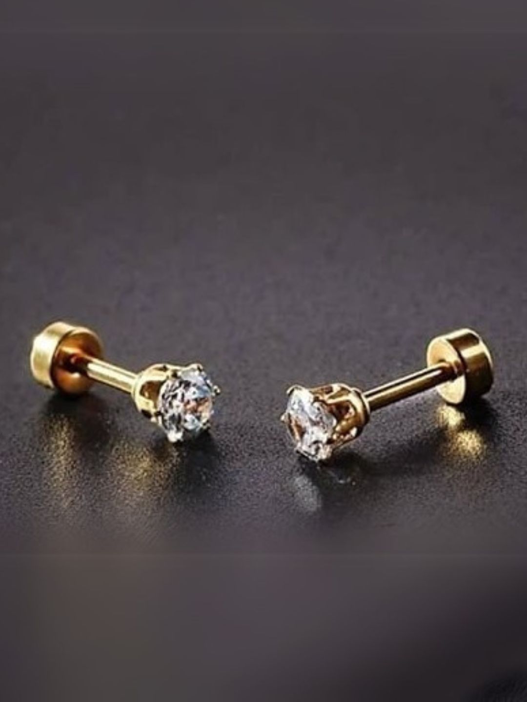 Roadster Gold Contemporary Studs Earrings For Men