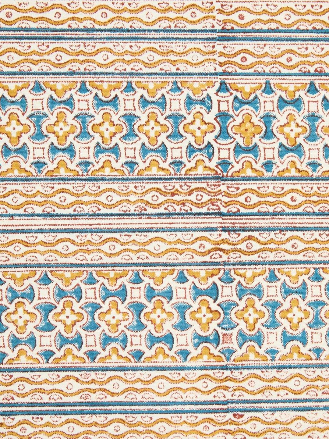 Fabindia Standalone Blue & Yellow 6 Pieces Floral Printed Cotton Rectangle Table Placemats-picture-33