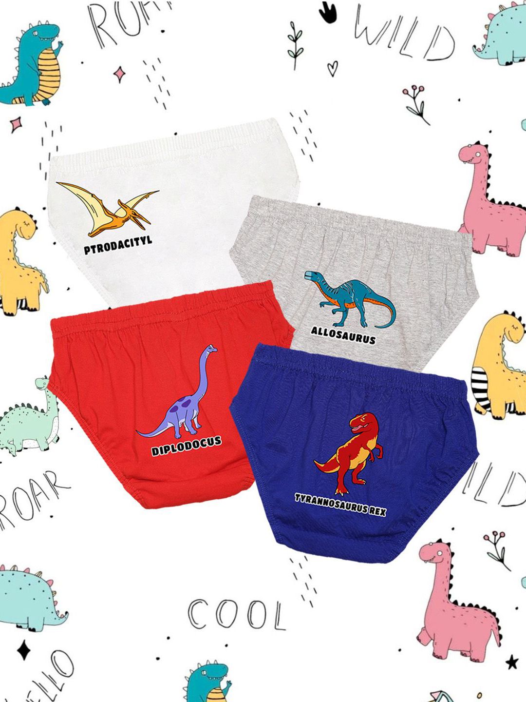 NUSYL Boys Pack Of 4 Printed Cotton Basic Briefs NUBCBRFPO4.0048-picture-27