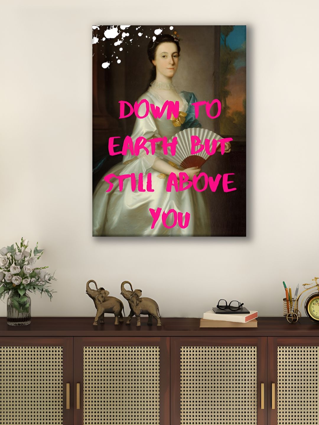 Myntra Elegant Homes White & Pink 1 Piece Canvas Other Wall Paintings-picture-28