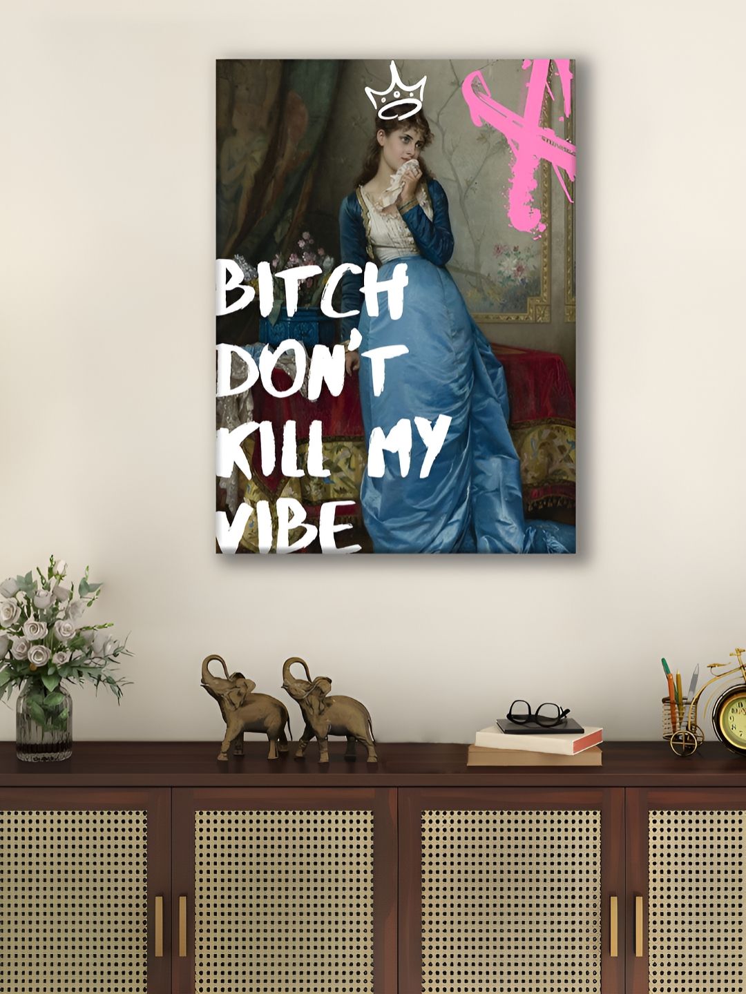 Myntra Elegant Homes Blue & White 1 Piece Canvas Other Wall Paintings-picture-30