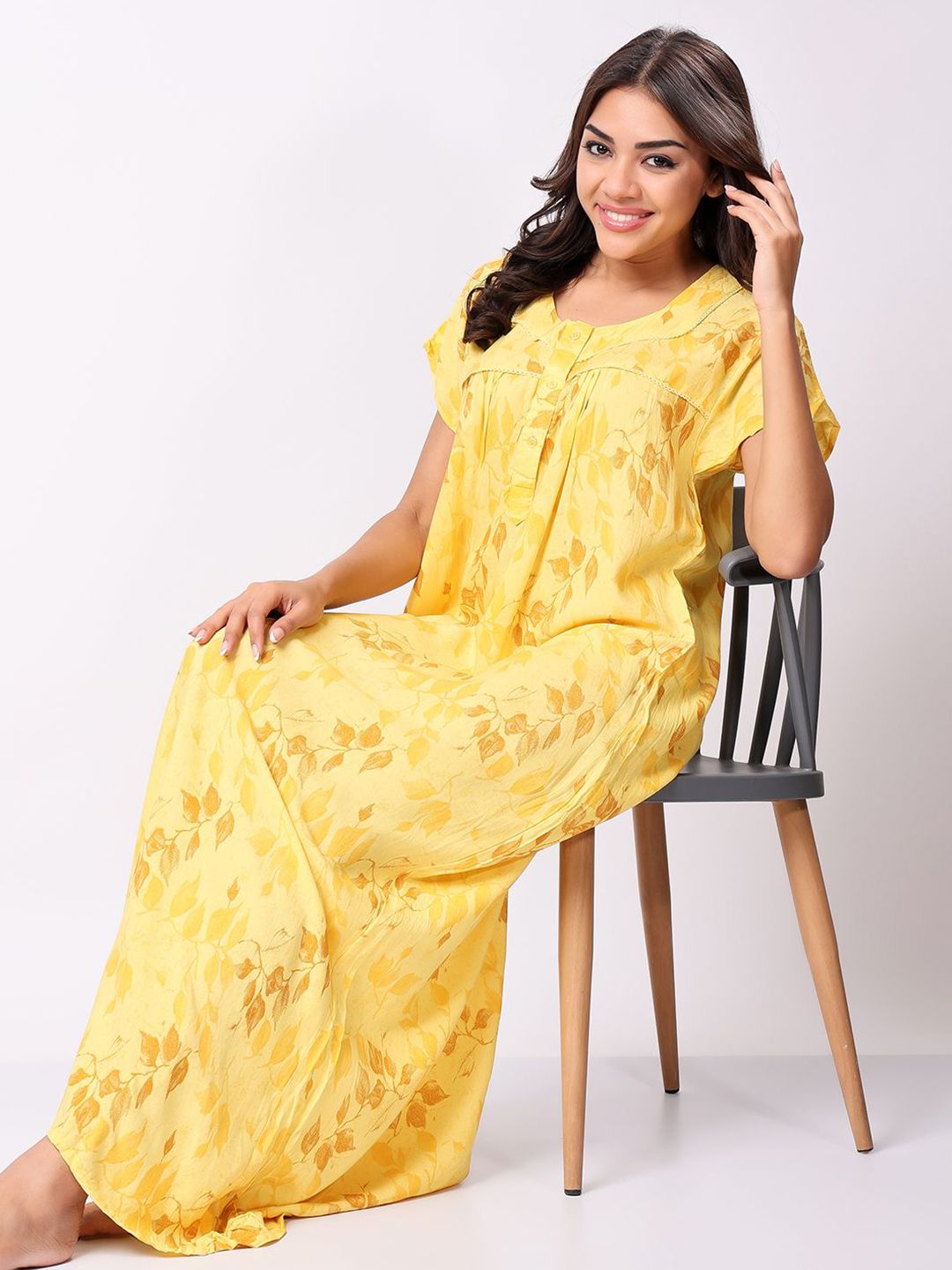 CHUI MUI Printed Maxi Nightdress