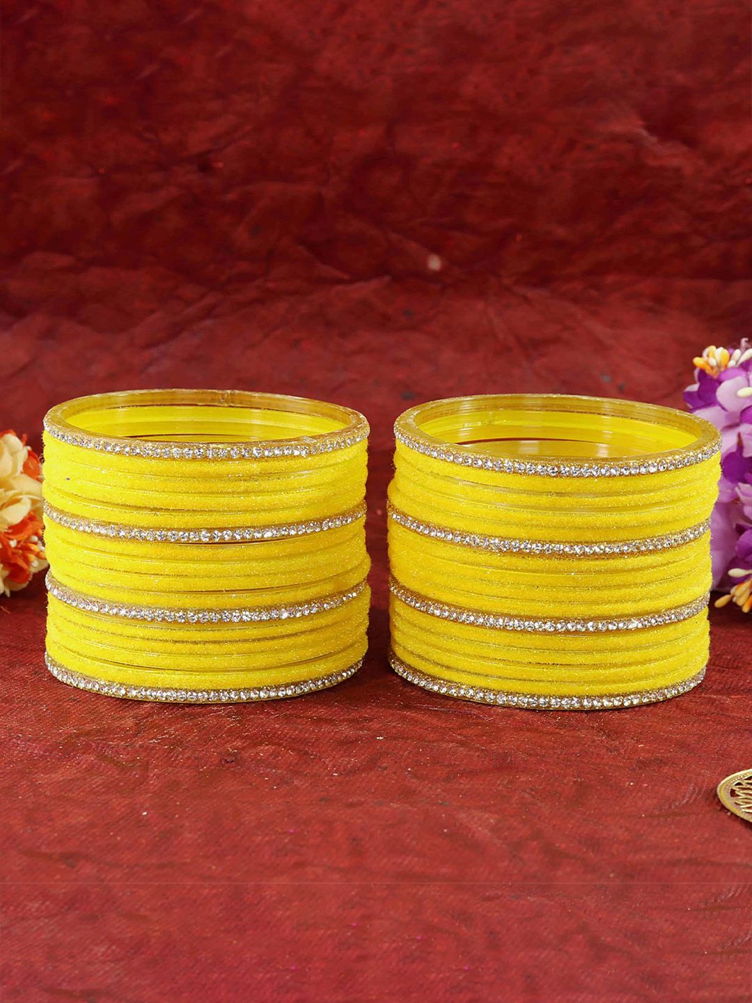 ZULKA Set Of 32 Stone-Studded Bangles-picture-16