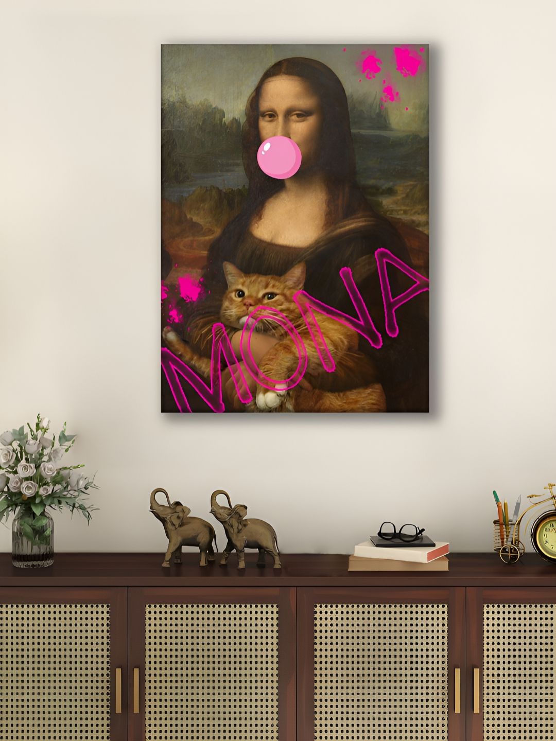 Myntra Elegant Homes Pink & Brown 1 Piece Canvas Other Wall Paintings-picture-26