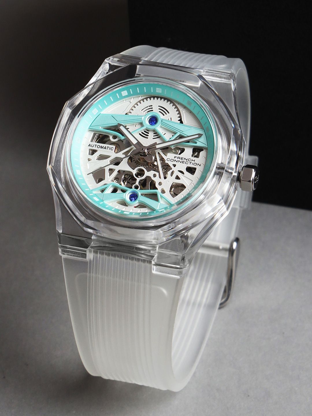 French Connection Men Skeleton Dial & Textured Straps Analogue Automatic Watch FCA09-4-picture-37