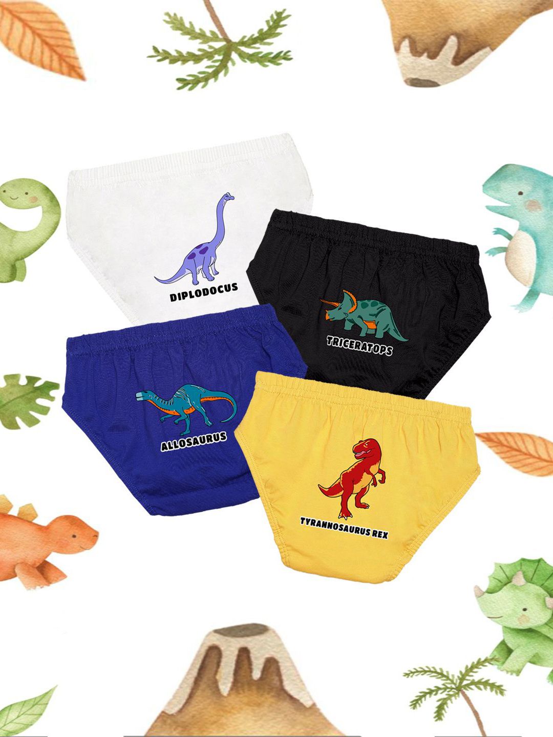 NUSYL Boys Pack Of 4 Printed Cotton Basic Briefs NUBCBRFPO4.0041-picture-22