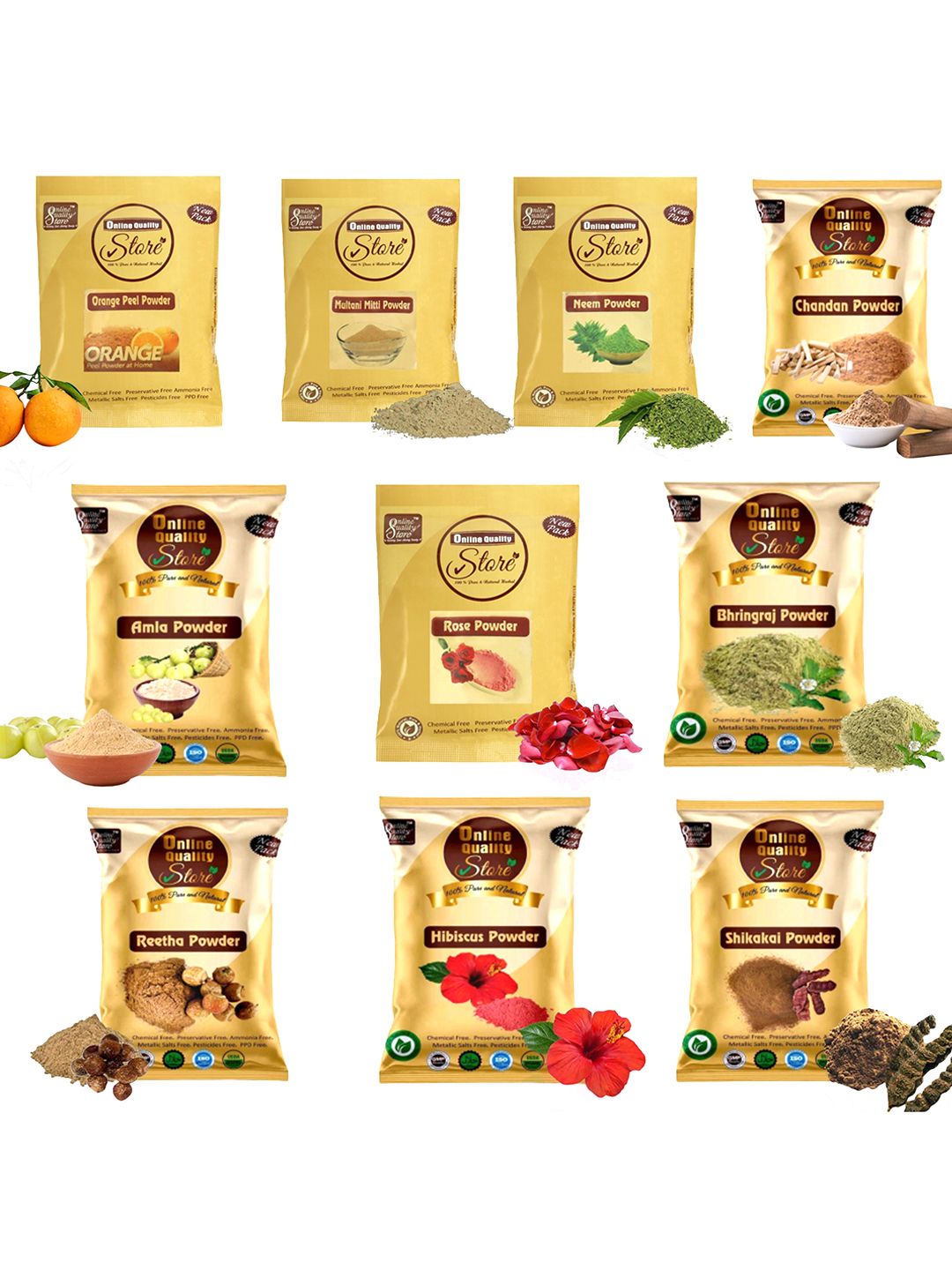 Online Quality Store Set Of 10 Natural Pack Powder For Acne or Blemishes - 40g Each-picture-37