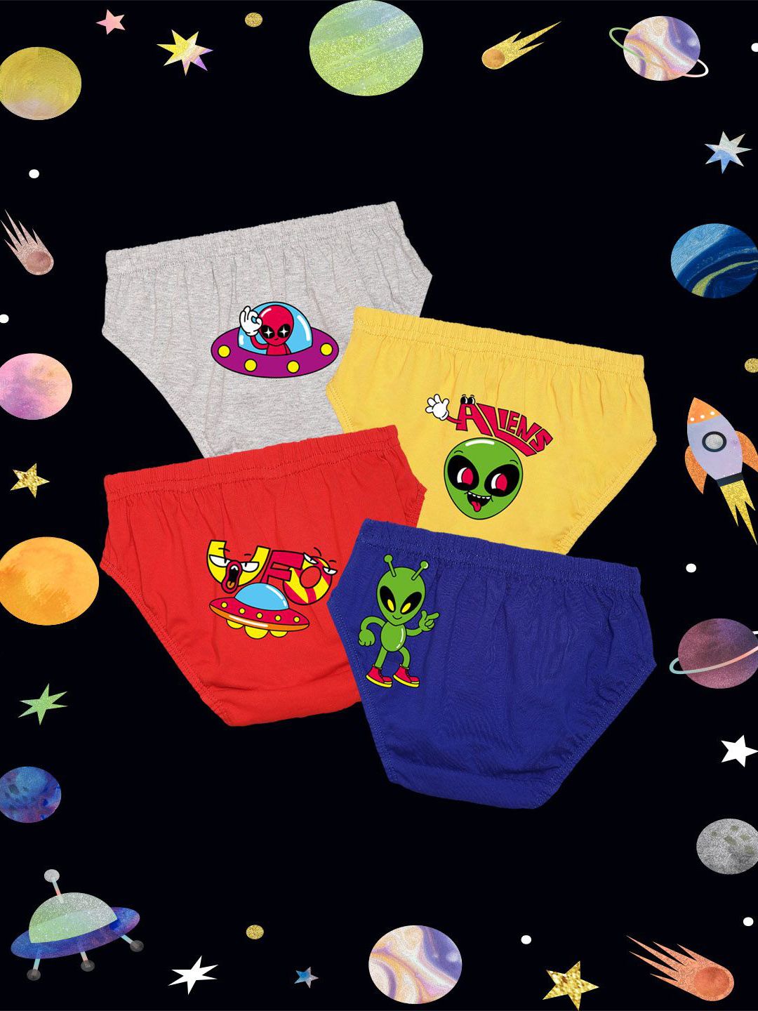 NUSYL Boys Pack Of 4 Printed Cotton Basic Briefs NUBCBRFPO4.0061-picture-11