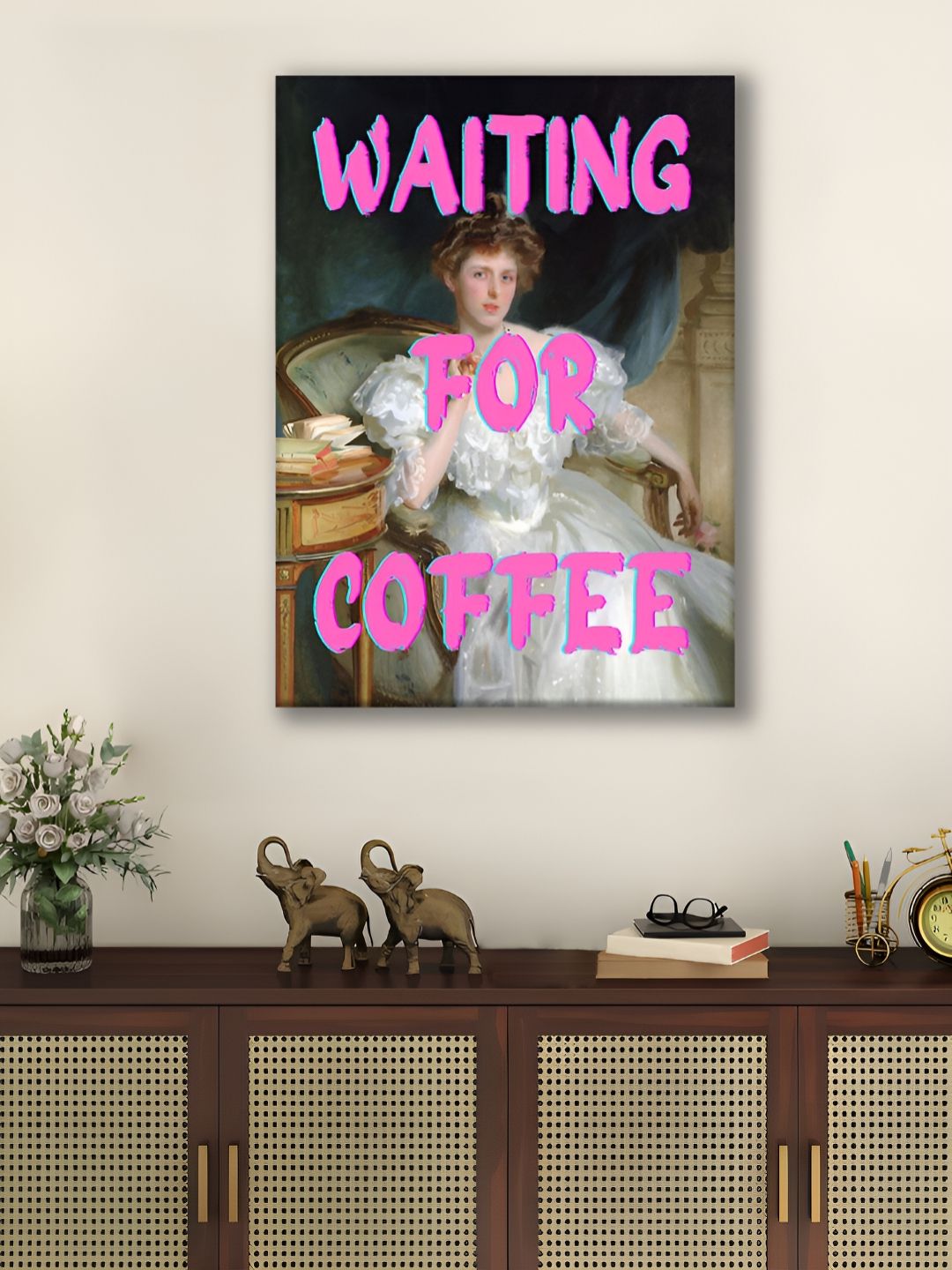 Myntra Elegant Homes White & Pink 1 Piece Canvas Other Wall Paintings-picture-36