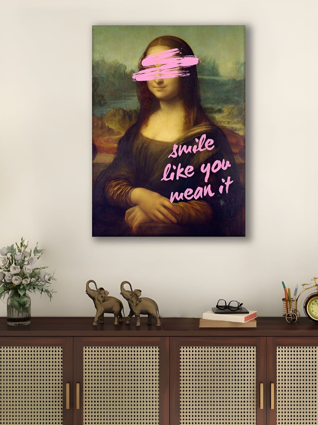 Myntra Elegant Homes Black & Pink 1 Piece Canvas Other Wall Paintings-picture-19