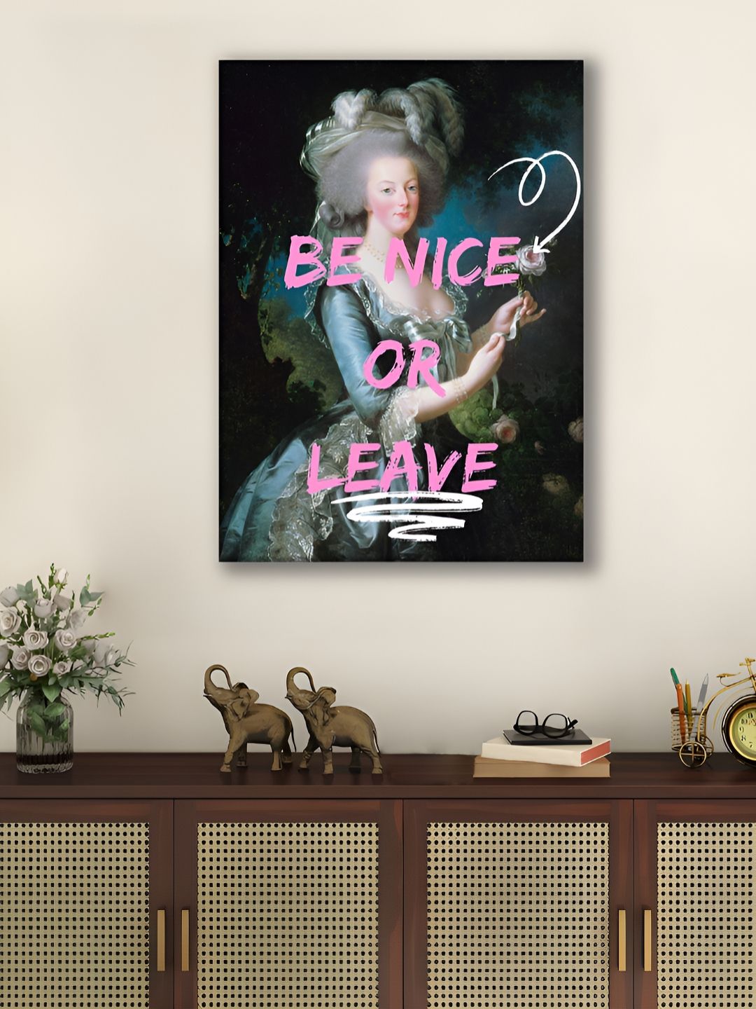 Myntra Elegant Homes Blue & Pink 1 Piece Canvas Other Wall Paintings-picture-14