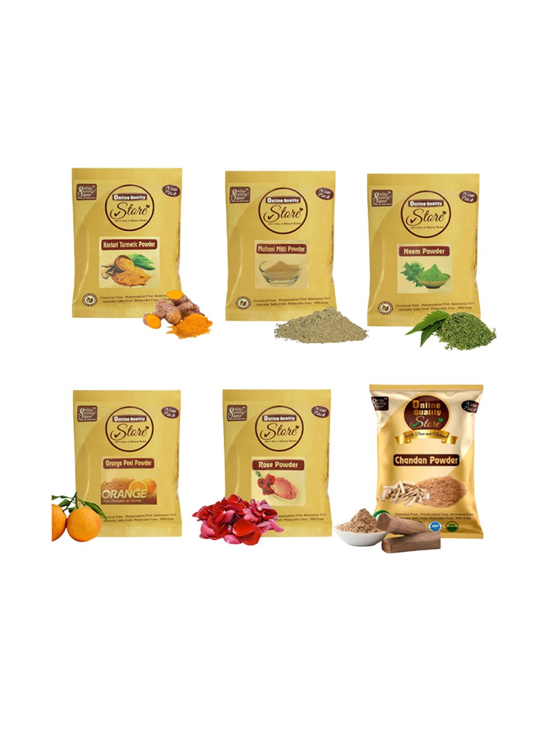 Online Quality Store Set Of 6 Natural Powder For Acne or Blemishes- 50g Each-picture-38