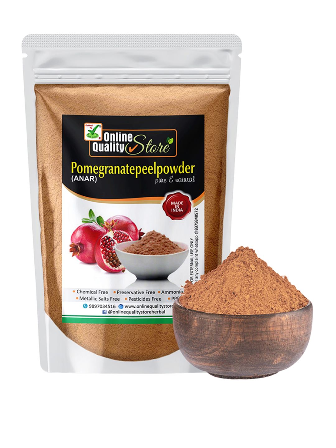 Online Quality Store Pomegranate Peel Powder For Skin & Hair - 100 g-picture-37