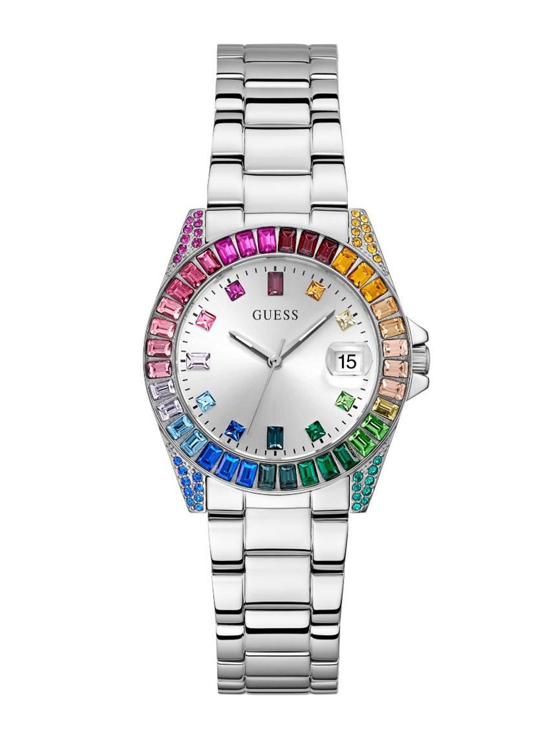 GUESS Women Brass Dial & Stainless Steel Bracelet Style Straps Analogue Watch GW0475L4-image-27