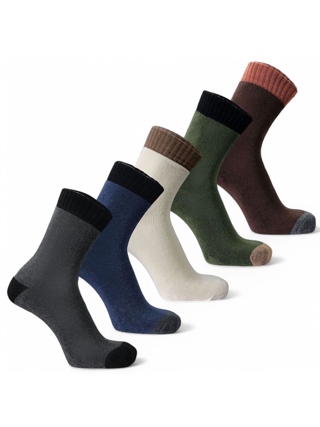 Sockscarving Men Pack Of 5 Cotton Breathable Calf Length Socks-picture-48