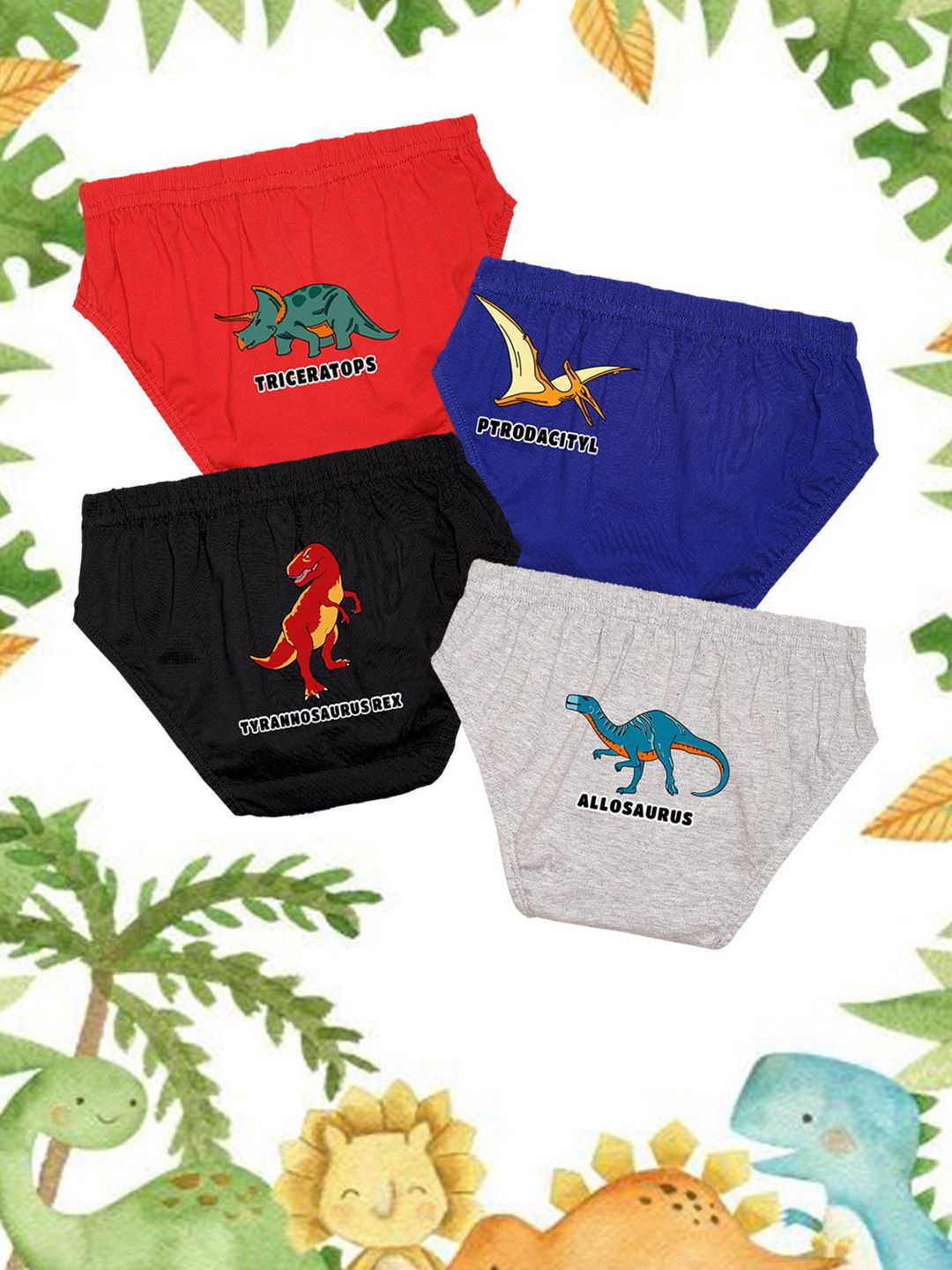 NUSYL Pack Of 4 Boys Printed Cotton Basic BriefsNUBCBRFPO4.0044-picture-42