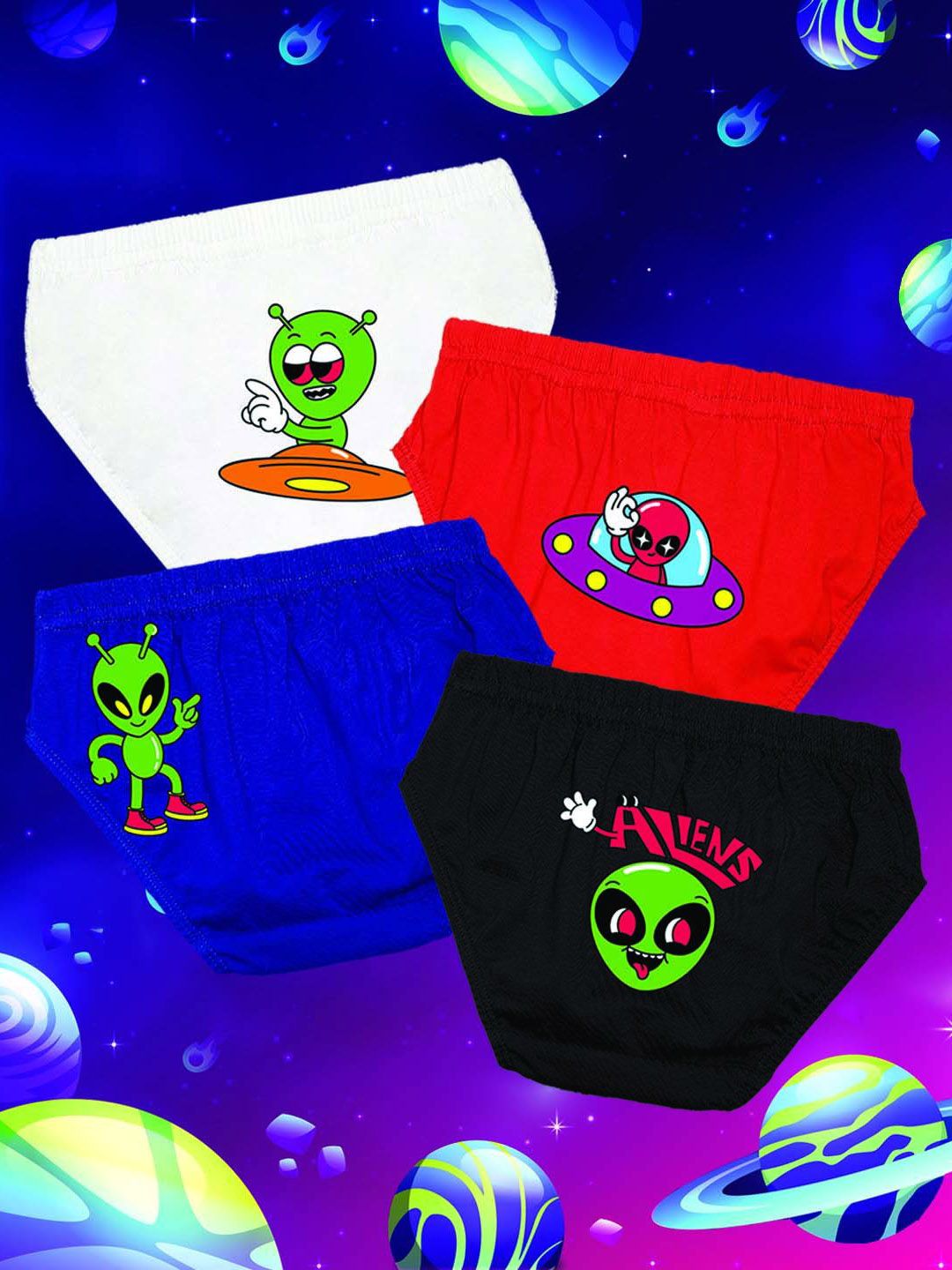 NUSYL Pack Of 4 Boys Printed Cotton Basic Briefs NUBCBRFPO4.0066-picture-32