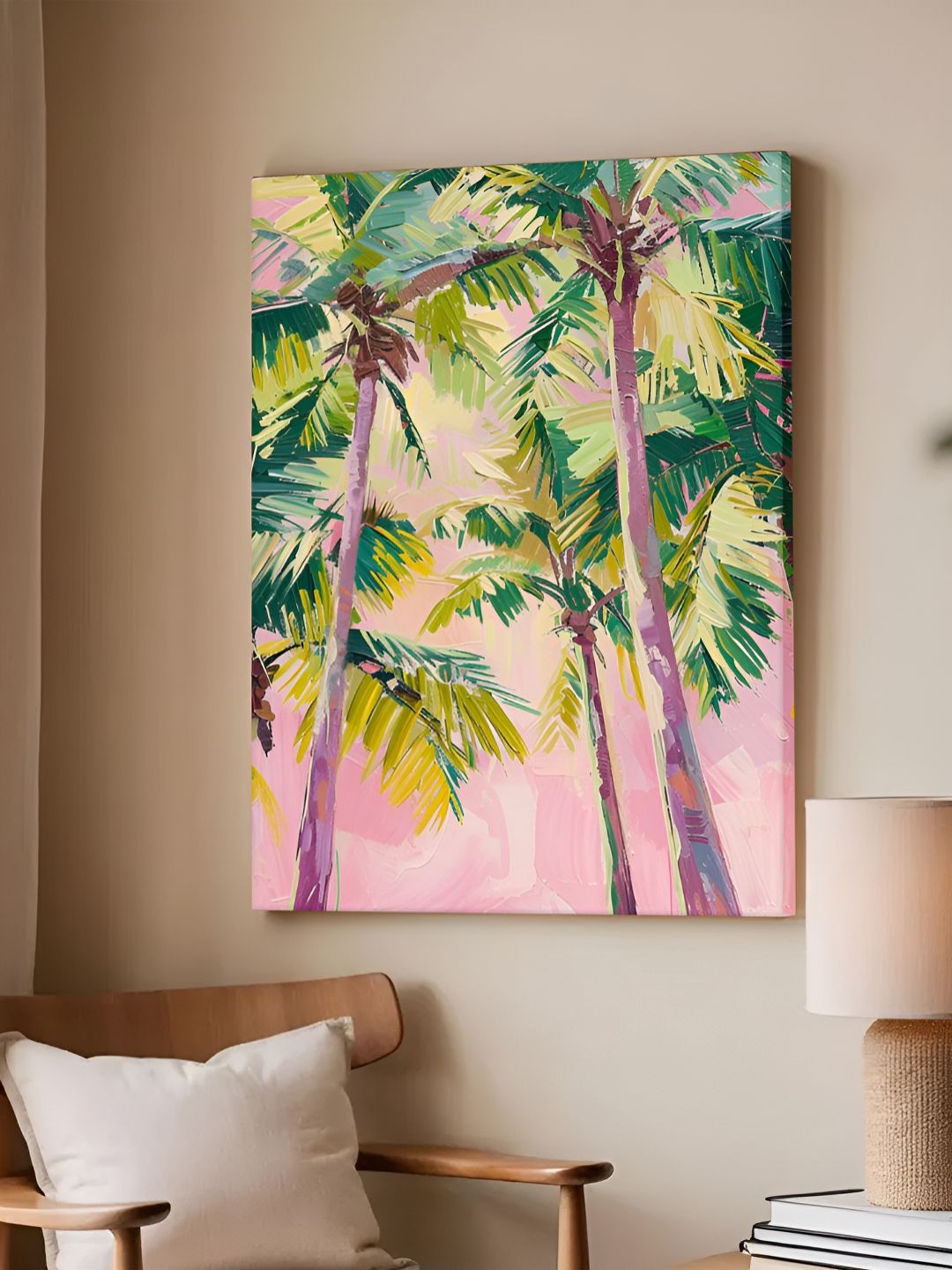 Myntra Elegant Homes Green & Pink 1 Piece Canvas Other Wall Paintings-picture-31