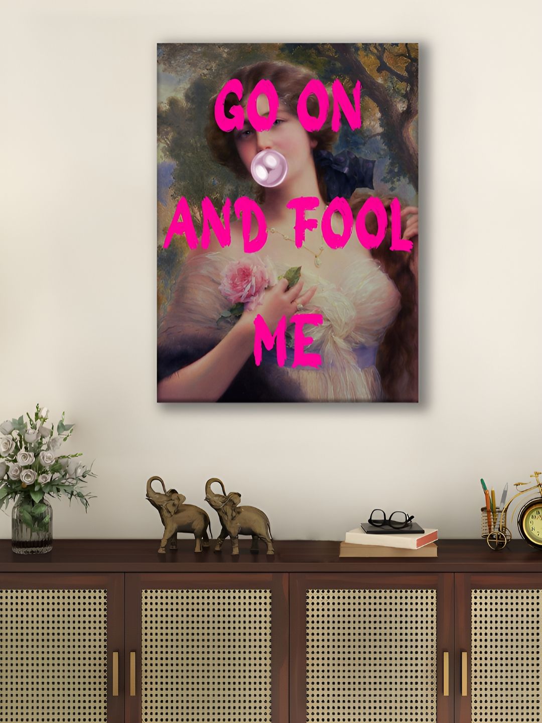 Myntra Elegant Homes White & Pink 1 Piece Canvas Other Wall Paintings-picture-40