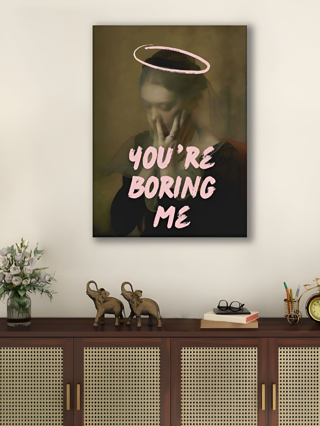 Myntra Elegant Homes Black & Pink 1 Piece Canvas Other Wall Paintings-picture-27